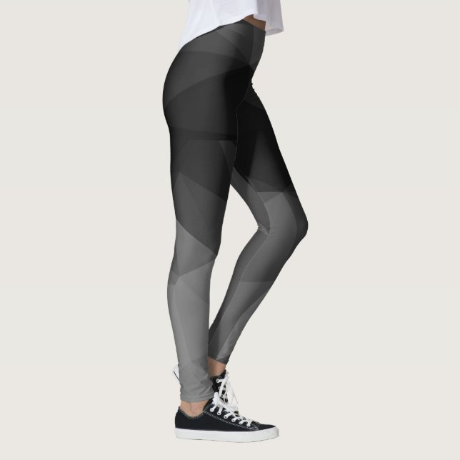 Leggings Conception noire et blanche de polygone (Droite)