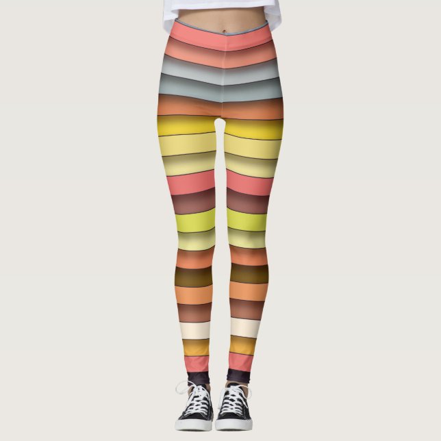 Leggings Conception simple de bande multicouleur géométriqu (Devant)