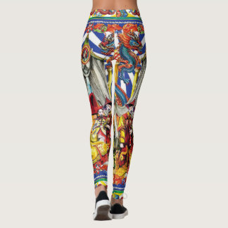 Leggings Conception vibrante de dragon asiatique traditionn