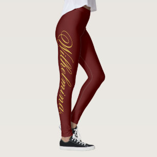 Leggings Concevez Votre Propre Nom sur Marron Élégant