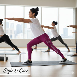 Leggings Concevez Votre Propre Nom sur Vin Élégant