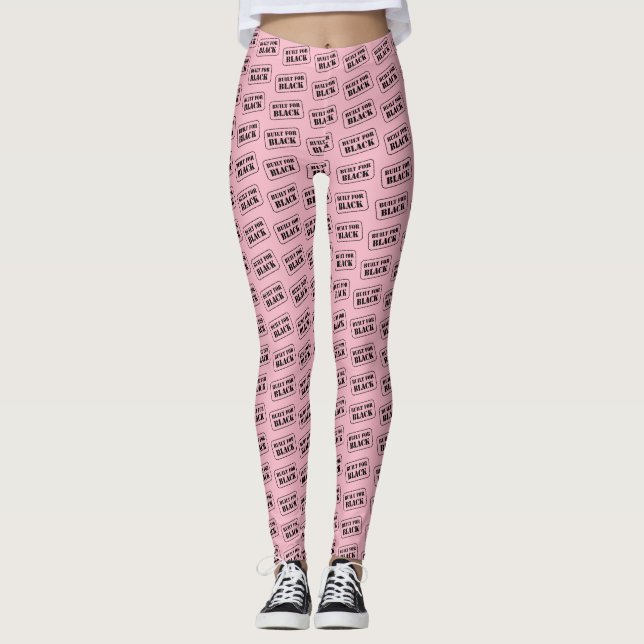 Leggings Conçu pour les jambières roses noires (Devant)