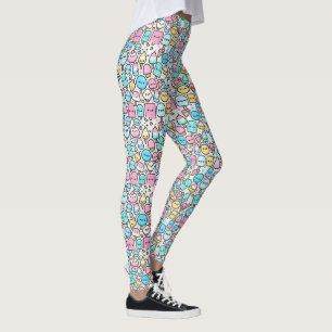 Leggings Cônes de glace et glaces à l'eau Doodle 