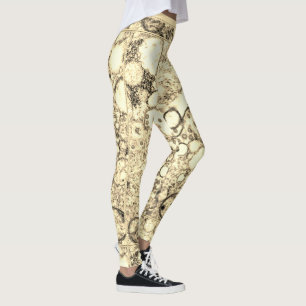 Leggings Contemporary Peach Beige Abstraction Special Paint