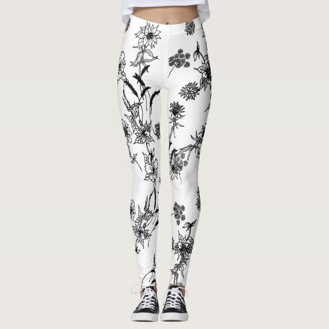 Leggings Contours floraux (Devant)