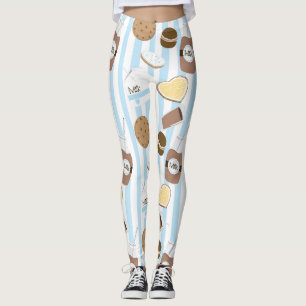 Leggings Cookies & Lait Bleu Motif rayé