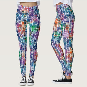 Leggings Cool Abstrait Artsy Rainbow Watercolor Motif