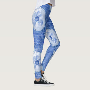 Leggings cool bleus Flower Print Leggings