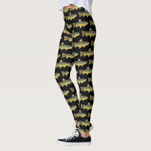 Leggings Cool Brown Truite Voler Pêcheur Pêcheur Fun