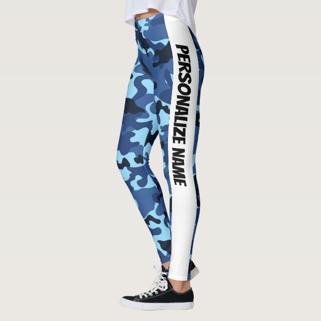 Leggings Cool Camouflage bleu PERSONNALISER (Gauche)