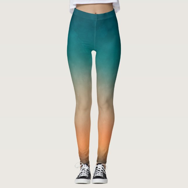 Leggings Cool coloré Turquoise OrangeGrunge (Devant)