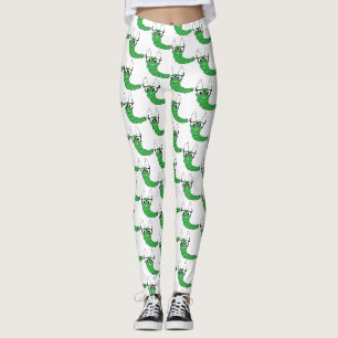 Leggings Cool drôle de chenille nerveuse avec lunettes moti
