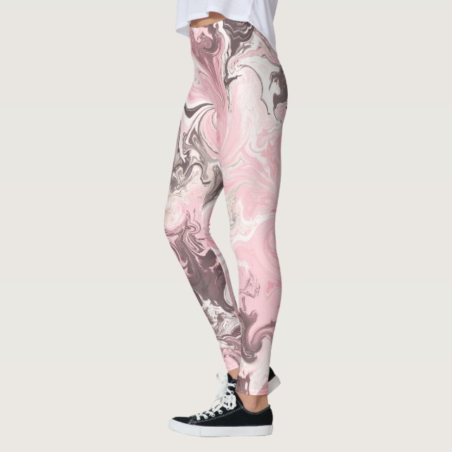 Leggings cool en marbre rose suffisance motif femmes filles (Gauche)