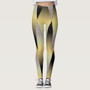 Leggings cool géométrique noir et or gris
