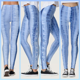 Leggings Cool Icy Bleu Clair Rayures Chic