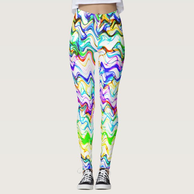Leggings Cool multicolore Wavy Zig Zag Motif (Devant)