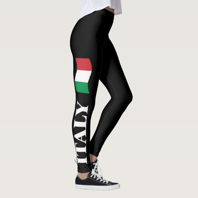 Leggings cool noir italien drapeau motif sexy hot design (Droite)