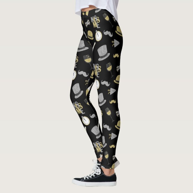Leggings cool Nouvel An motif (Gauche)
