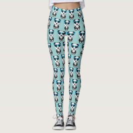 Leggings Cool ours panda mignon avec lunettes de soleil mot