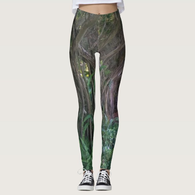 Leggings Cool Tress Forêt foncée Imprimer (Devant)