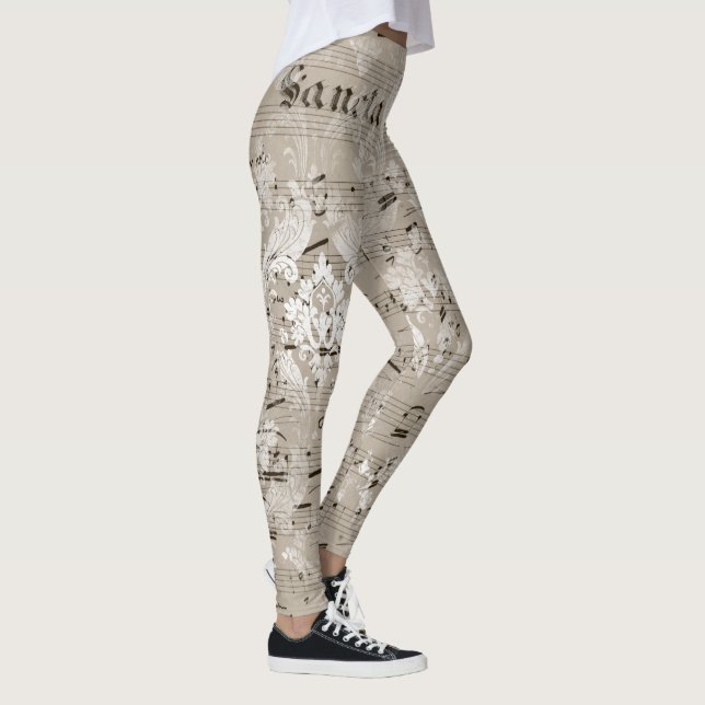 Leggings cool un d'un éphémère motif femme blanche (Droite)