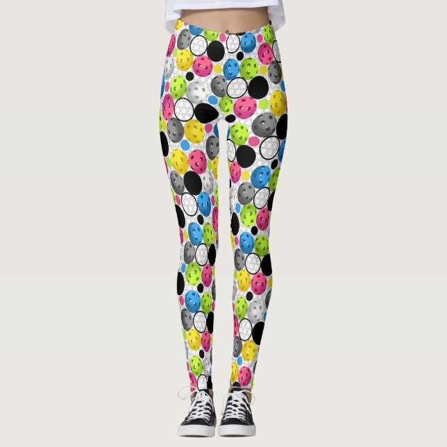 Leggings Copie de Pickleball avec les boules fuchsia (Devant)
