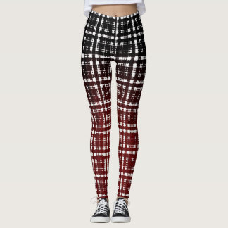 Leggings Copie moderne de Shibori de nouveau plaid rouge