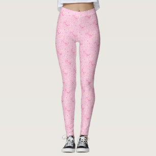 Leggings Coquette Motif à main de vaches roses