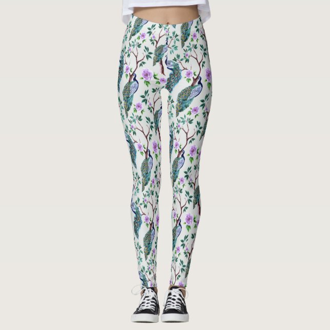 Leggings Coquillage dans l'arbre à fleurs (Devant)