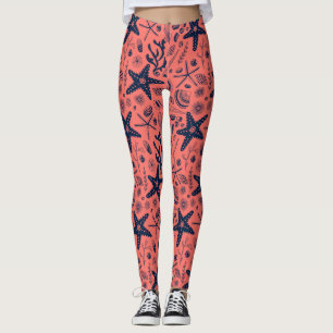 Leggings Coquillages marins arrière - plan corallien vivant