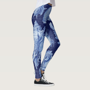 Leggings Coquillages vintages bleu