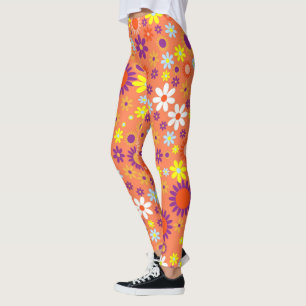 Leggings Corail Vivant coloré motif floral