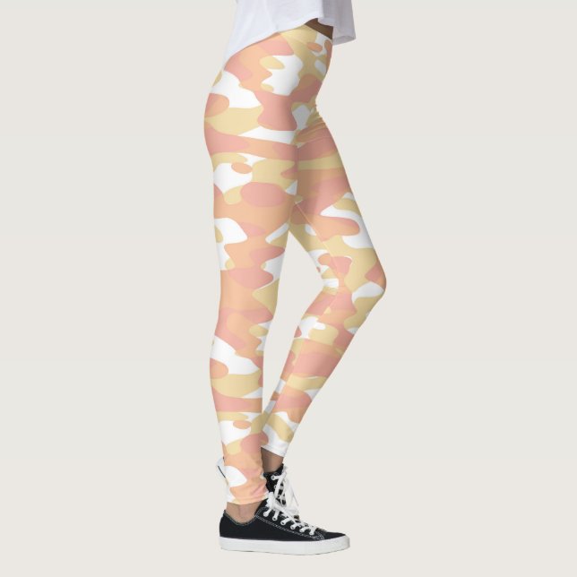 Leggings Coral rouge orange jaune blanc Motif Camouflage (Droite)