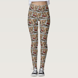 Leggings Corgi Chien Noël Festif