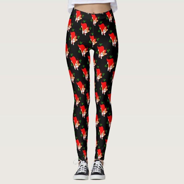 Leggings Corgi de Gallois de vacances de vol (Devant)