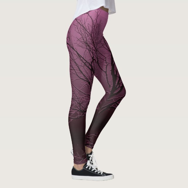 Leggings Corneille dans l'arbre dans le mauve (Droite)