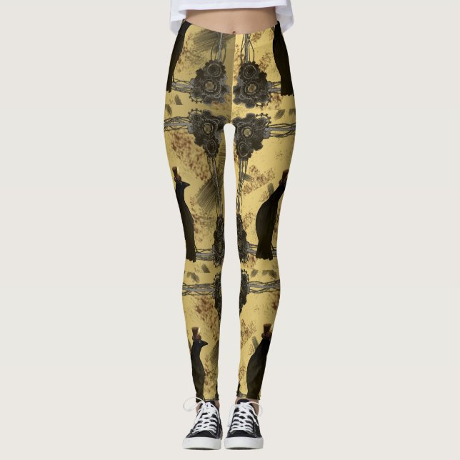 Leggings Corneilles de Steampunk et guêtres fraîches de (Devant)