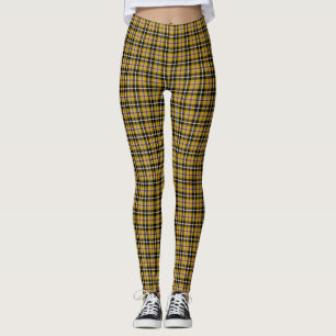 Leggings Cornouailles National Tartan Jaune et Noir Plaid