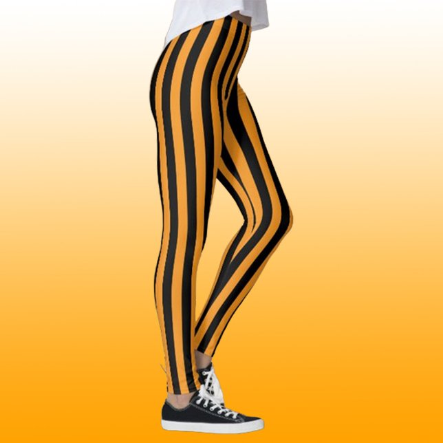 Leggings Costume d'Halloween à rayures orange et noire (Créateur téléchargé)