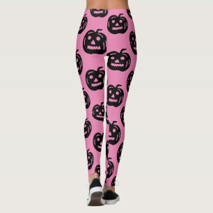 Leggings Costume d'Halloween Jack-o'-lantern rose mignon