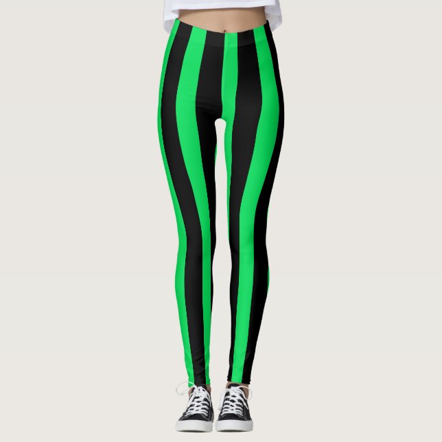 Leggings Costume d'Halloween noir et vert (Devant)
