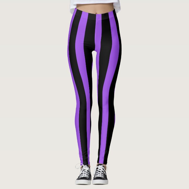 Leggings Costume d'Halloween noir et violet (Devant)