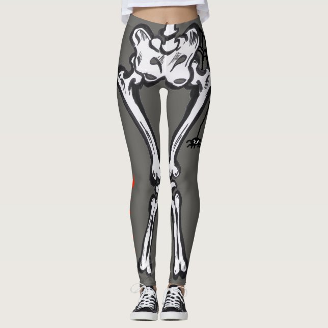 Leggings Costume d'Halloween Scary Skeloton Cust. Legage (Devant)