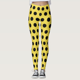 Leggings Costume Léman Jaune Noir Spots Rétro
