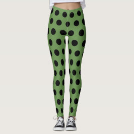 Leggings Costume Léman noir vert Spots Retro