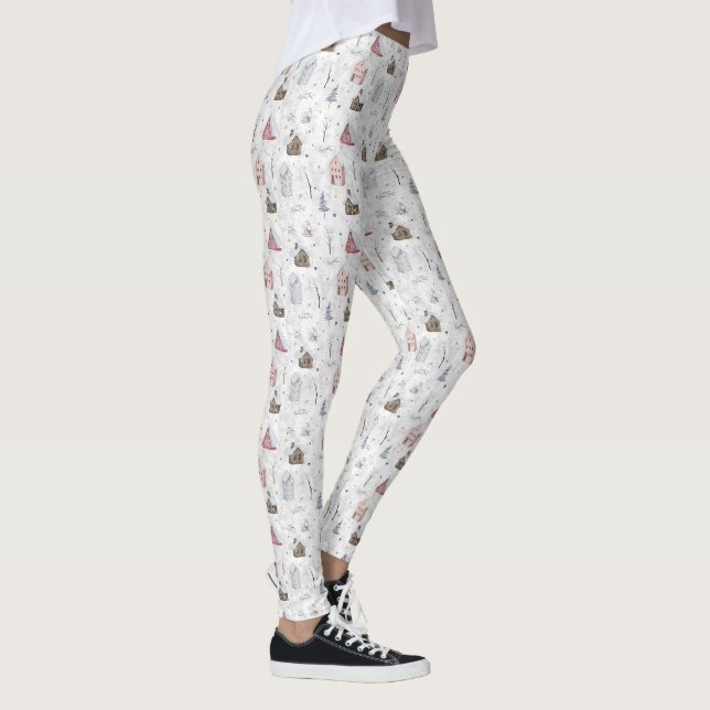 Leggings Cosy Home Christmas Pink ID985 (Droite)