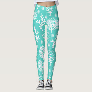 Leggings Côté Mer Blanche Coraux et Coquillages