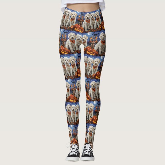 Leggings Coton De Tulear Halloween Éffrayant (Devant)