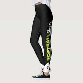 Leggings Couche Softball personnalisée