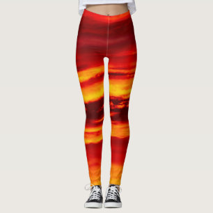 Leggings Coucher de soleil rouge